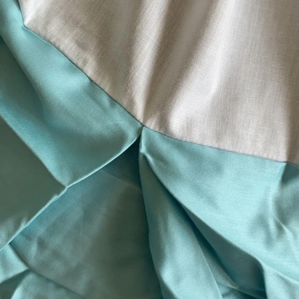 King size tourquoise solid dust ruffle bed skirt